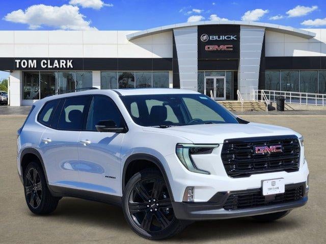 2026 GMC Acadia FWD Elevation in Summit White — front three-quarter view