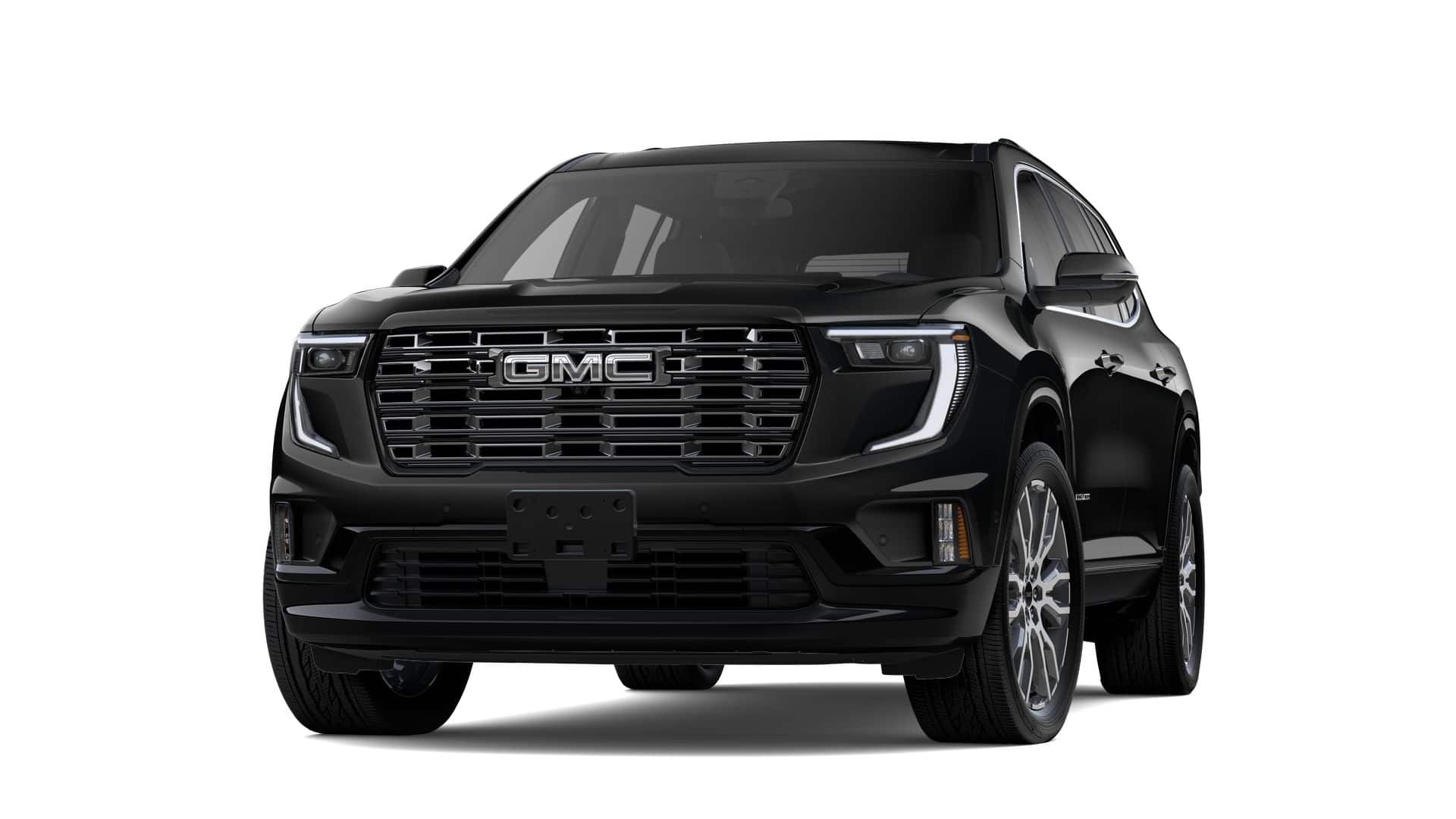 2026 GMC Acadia AWD Denali Ultimate in Ebony Twilight Metallic — front three-quarter view