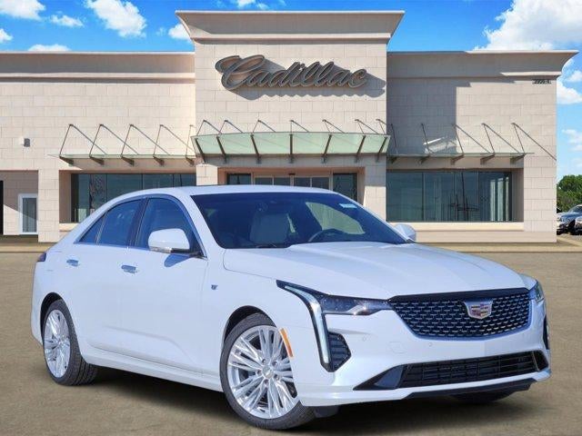 2026 Cadillac CT4 Premium Luxury in Vibrant White Tricoat — front three-quarter view