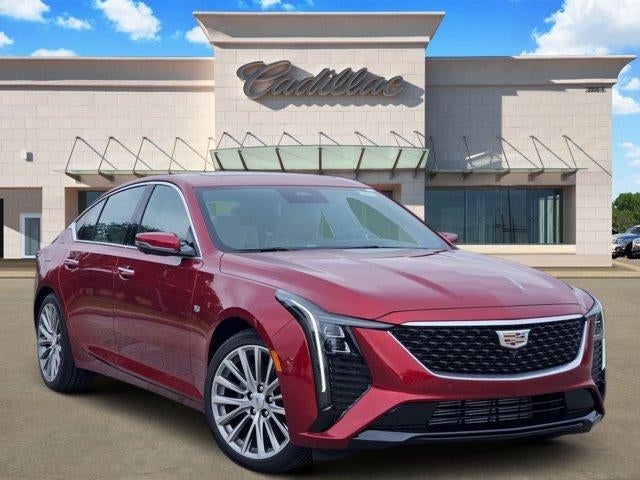 2026 Cadillac CT5 Premium Luxury in Radiant Red Tintcoat — front three-quarter view