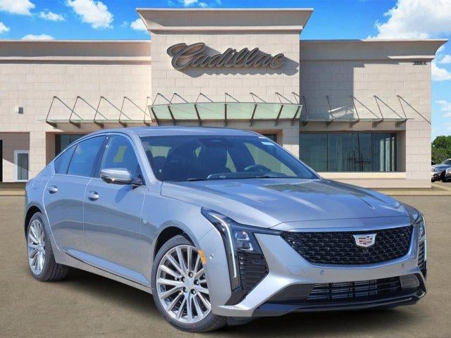 2026 Cadillac CT5 Premium Luxury in Argent Silver Metallic — front three-quarter view