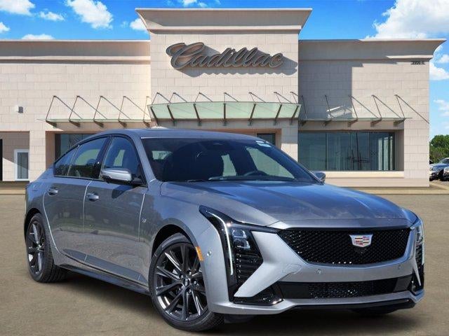 2026 Cadillac CT5 Sport in Argent Silver Metallic — front three-quarter view