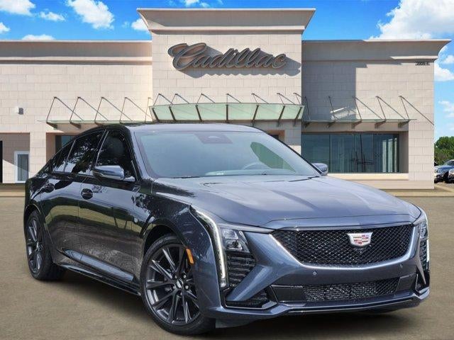 2026 Cadillac CT5 Sport in Deep Space Metallic — front three-quarter view