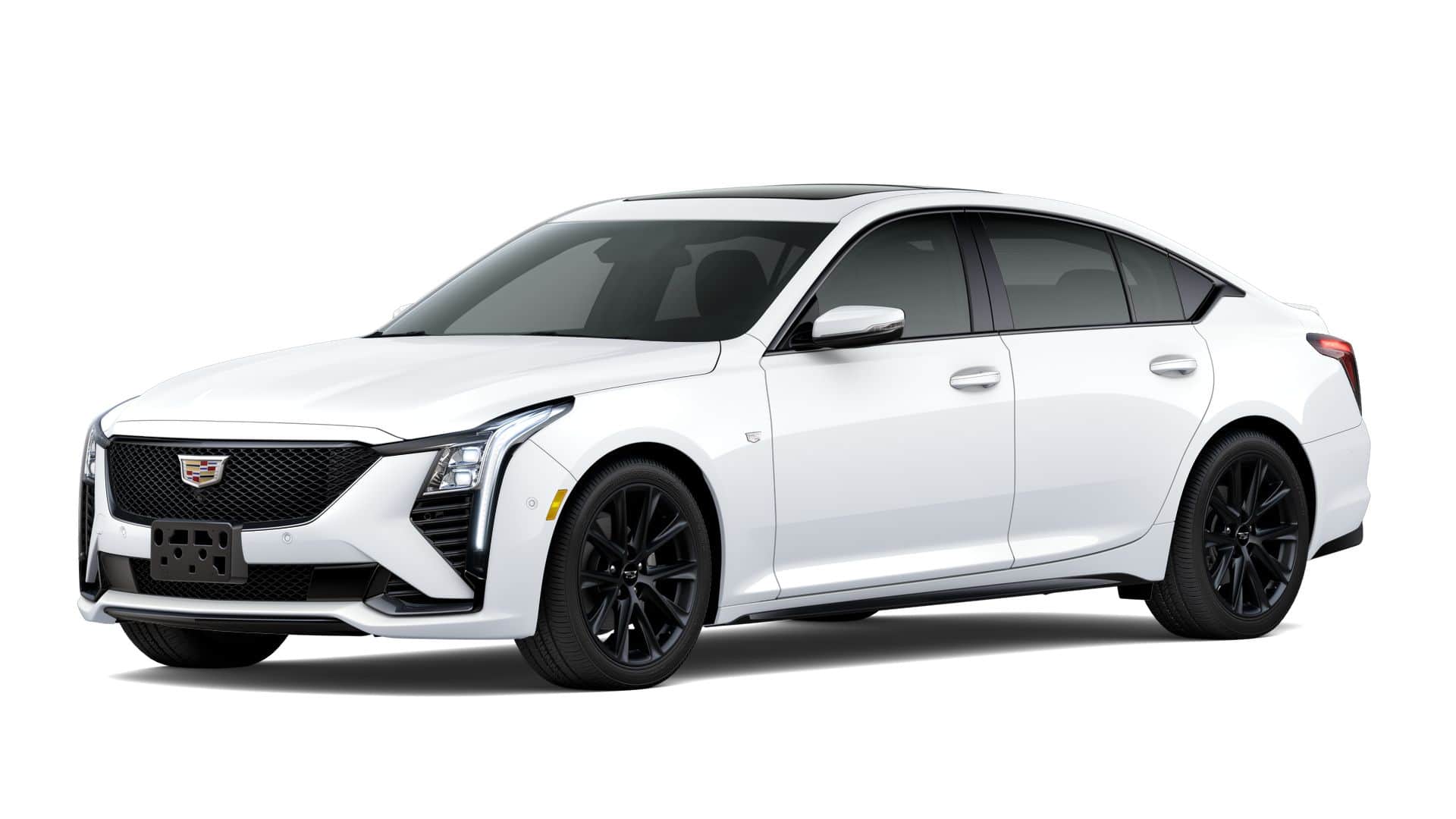 2026 Cadillac CT5 Sport in Summit White — front three-quarter view