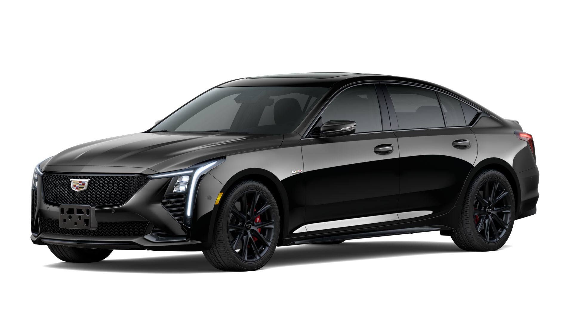 2026 Cadillac CT5-V Base in Black Raven — front three-quarter view