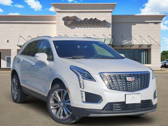 2026 Cadillac XT5 Premium Luxury in Crystal White Tricoat — front three-quarter view