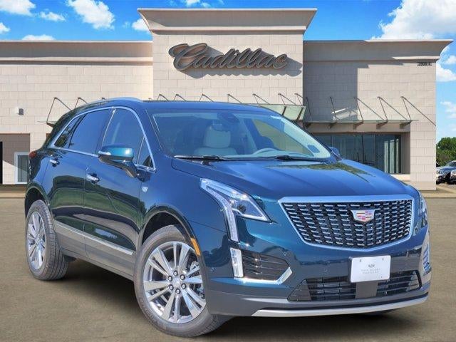 2026 Cadillac XT5 Premium Luxury in Emerald Lake Metallic — front three-quarter view