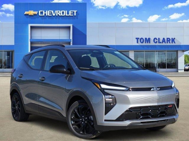 2027 Chevrolet Bolt RS in Sterling Grey Metallic — front three-quarter view