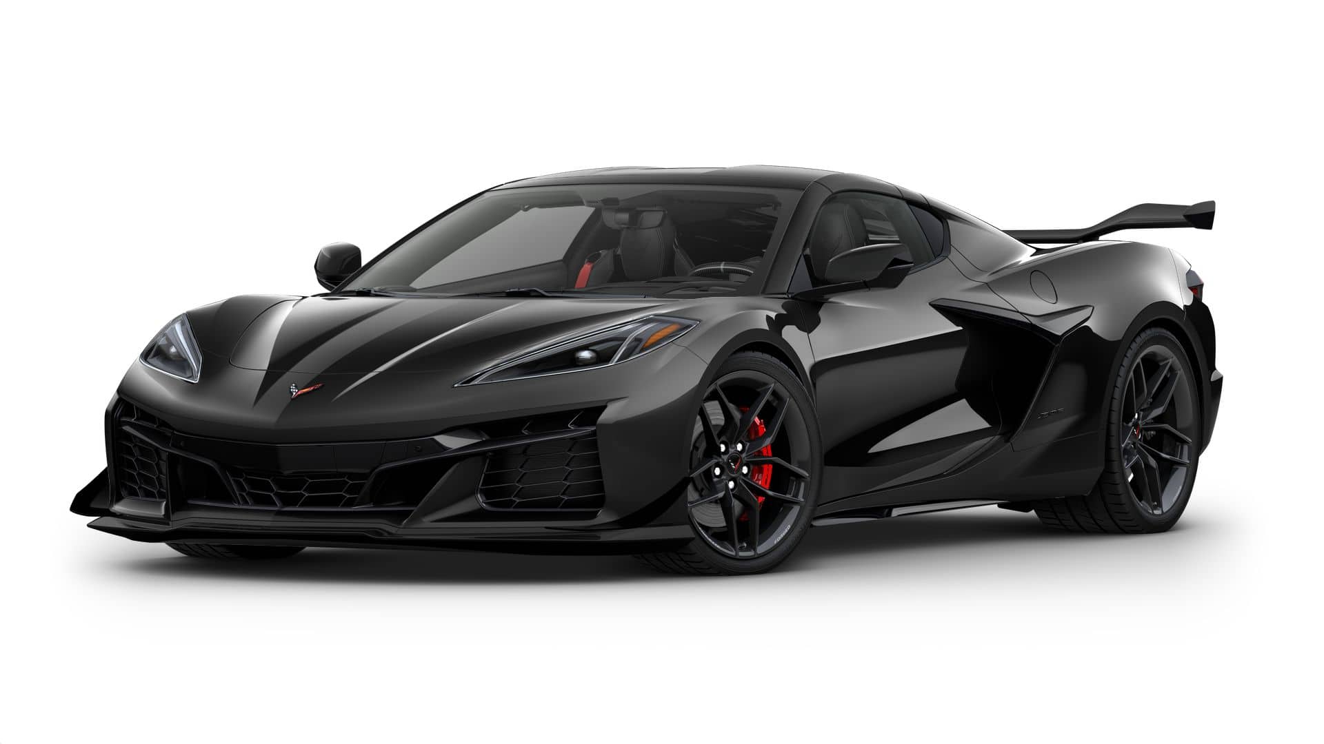 2027 Chevrolet Corvette Z06 3LZ in Black — front three-quarter view