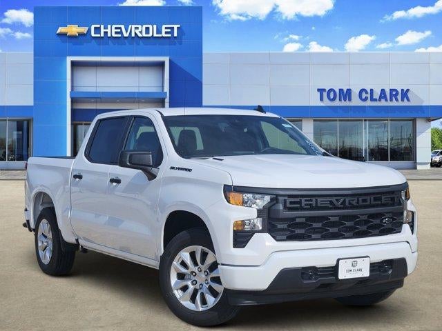 2026 Chevrolet Silverado 1500 Custom in Summit White — front three-quarter view