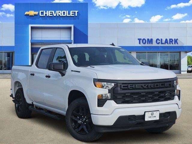 2026 Chevrolet Silverado 1500 Custom in Summit White — front three-quarter view