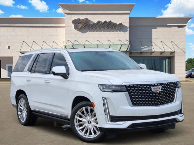 2023 Cadillac Escalade Premium Luxury in Crystal White Tricoat — front three-quarter view