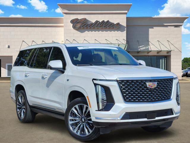 2025 Cadillac Escalade Premium Luxury in Crystal White Tricoat — front three-quarter view
