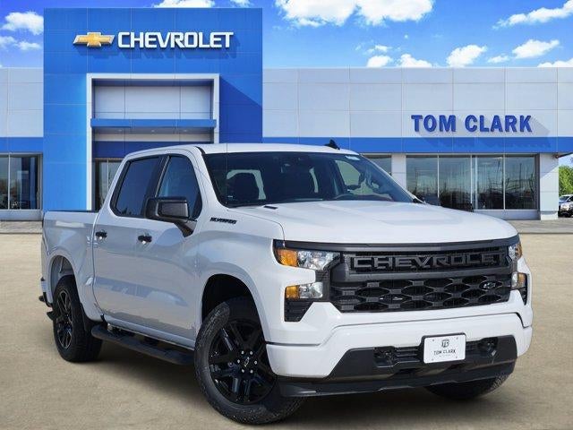 2026 Chevrolet Silverado 1500 Custom in Summit White — front three-quarter view