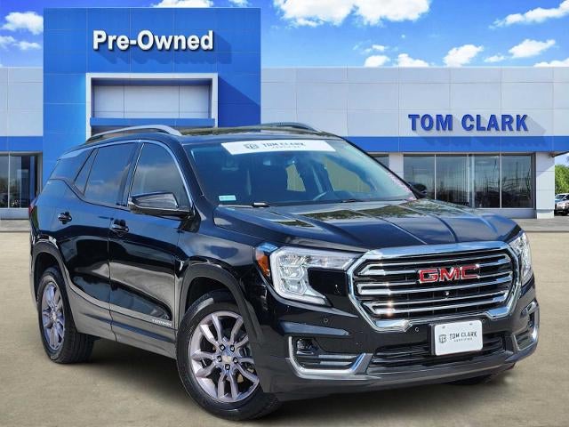 2023 GMC Terrain SLT in Ebony Twilight Metallic — front three-quarter view